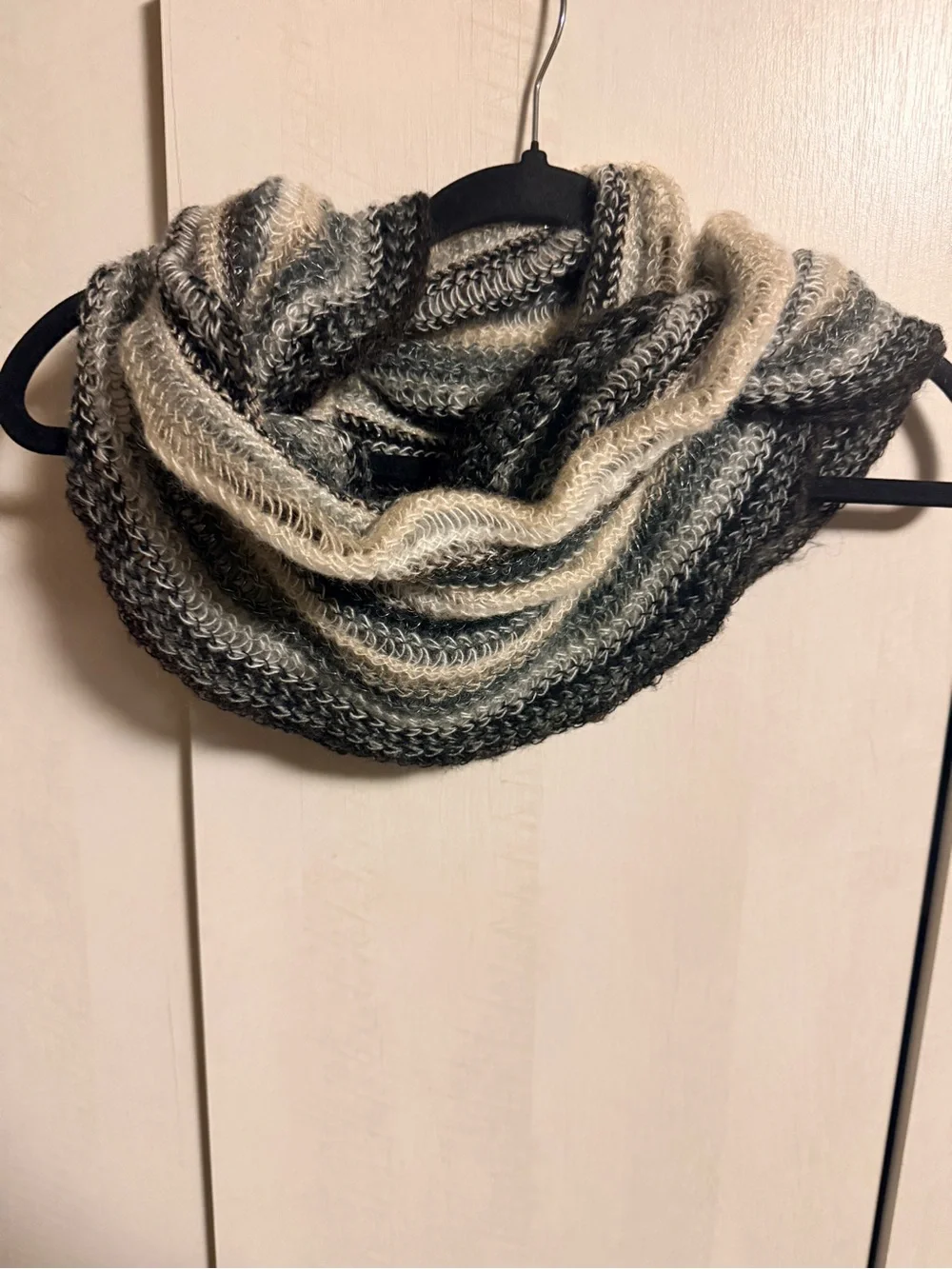 west loop Striped Infinity Scarf Sweater - Cream & Gray